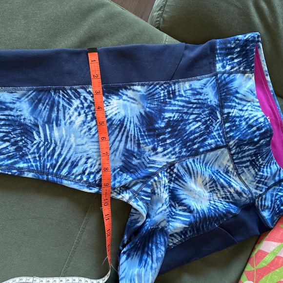 Land’s End compression leggings tie dye blue athletic exercise pants M - Picture 7 of 11